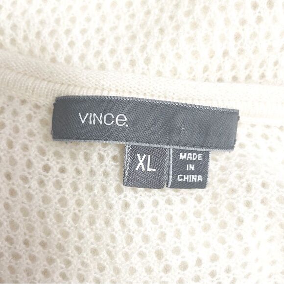 Vince 100% Cashmere Perforated Back Sweater Jumper in Winter White Cream Size XL - Picture 9 of 12